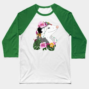 Opossum with tropical vibes Baseball T-Shirt